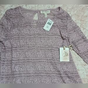 Jessica Simpson Pink Lace Blouse